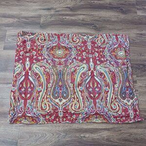 Ralph Lauren Red Burgundy Paisley Pillow Sham 27" x 22"